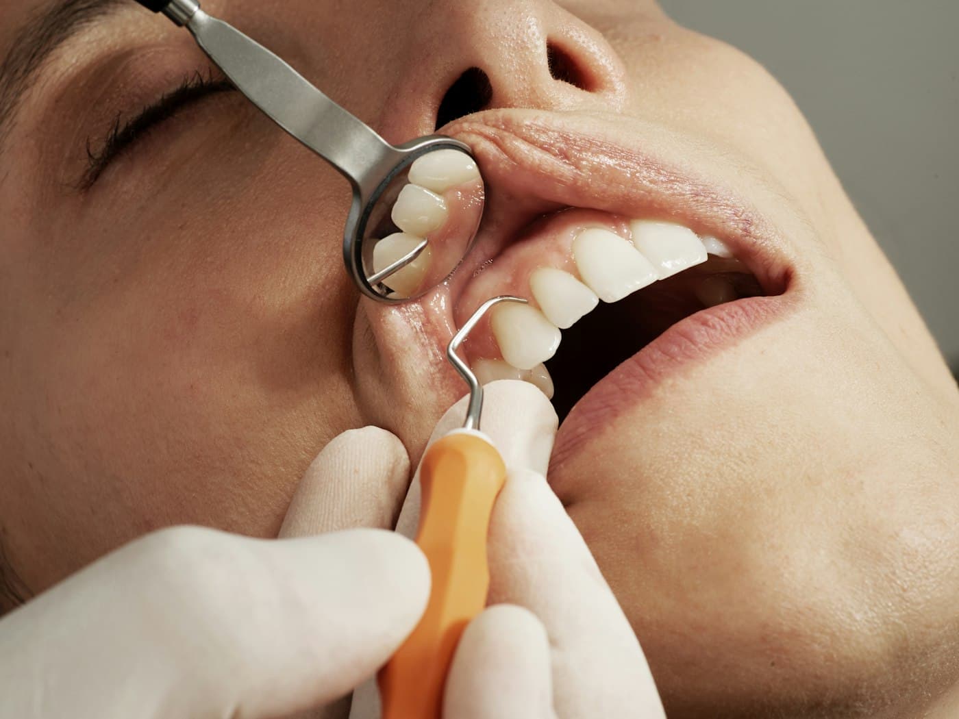 Clinician talking a patient through a check-up